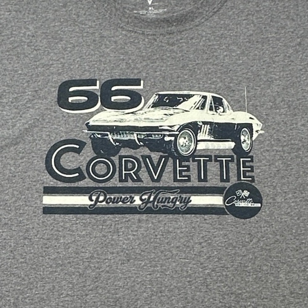 Vintage Goods Apparel 66 Corvette Graphic Tee Gray Short Sleeve T-Shirt Crew
